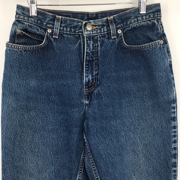 Lands End Mom Jeans Womens 10 Tapered Leg Medium Wash Cotton Denim - Picture 2 of 13